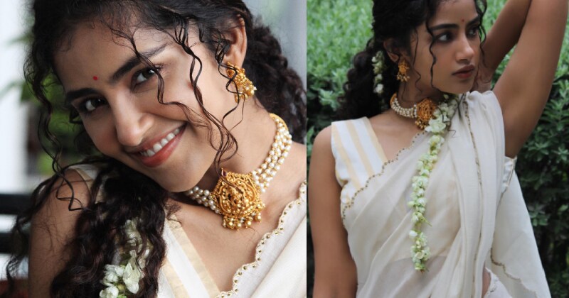 Anupama parameswaran new hot saree clicks