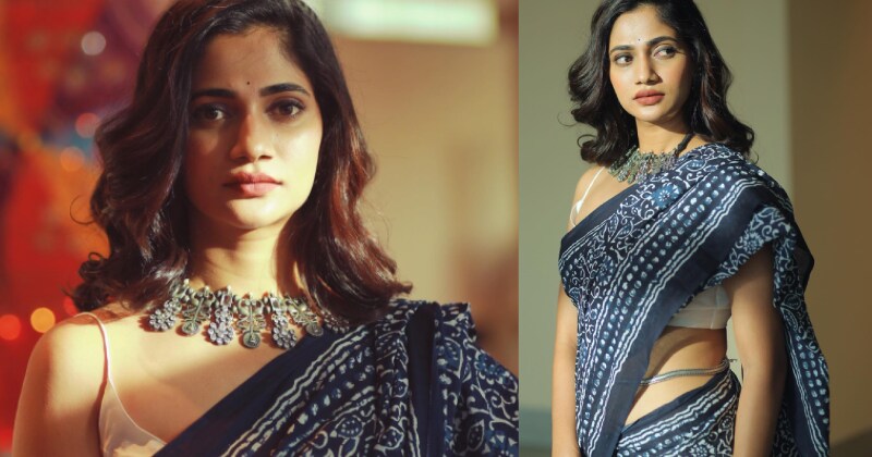 Losliya mariya new hot clicks saree