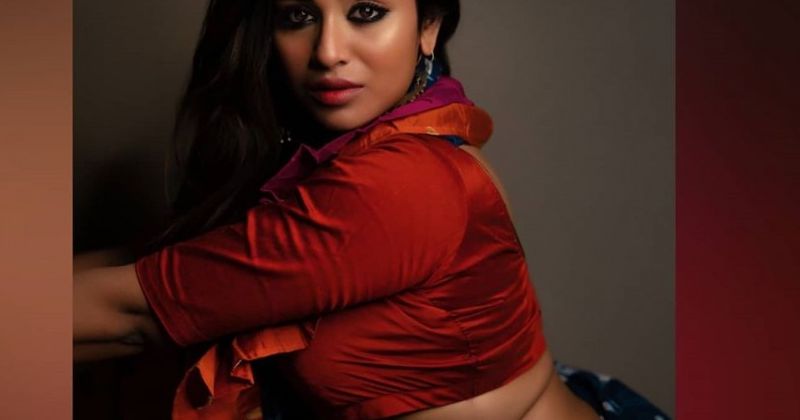 Induja in black photoshoot